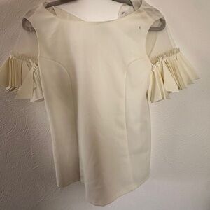 Forever 21 Cream Ruffle Sleeve Blouse